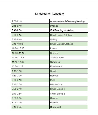 SCHEDULE